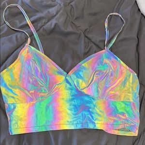 Reflective crop tank top